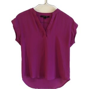 CYNTHIA STEFFE SHORT SLEEVE LIGHTWEIGHT TOP BLOUSE - PINK/MAGENTA - SIZE SMALL